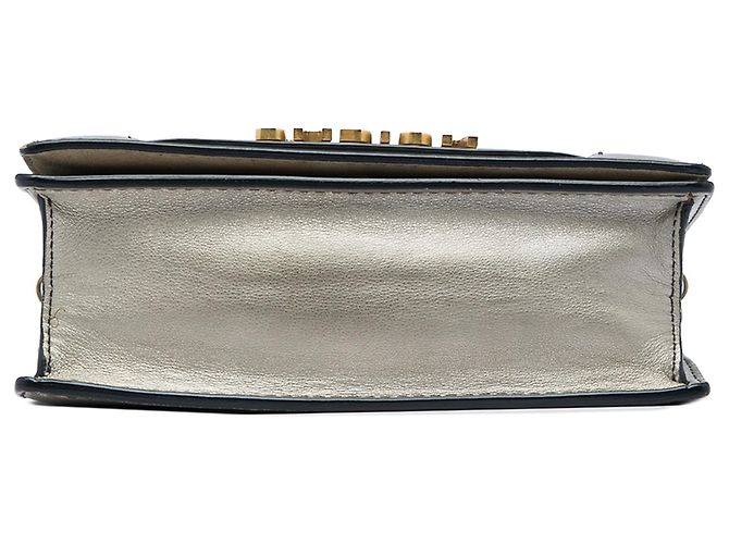 Autre Marque Clutch JAdior Dior in vitello metallizzato argento con catena - vista 3