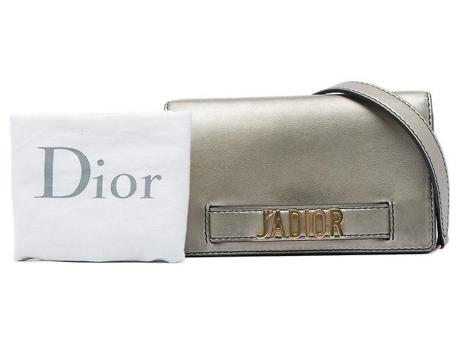 Autre Marque Clutch JAdior Dior in vitello metallizzato argento con catena - vista 6