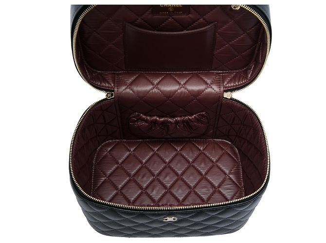 Chanel Black Medium CC Quilted Caviar Vanity Case Nero - vista 4
