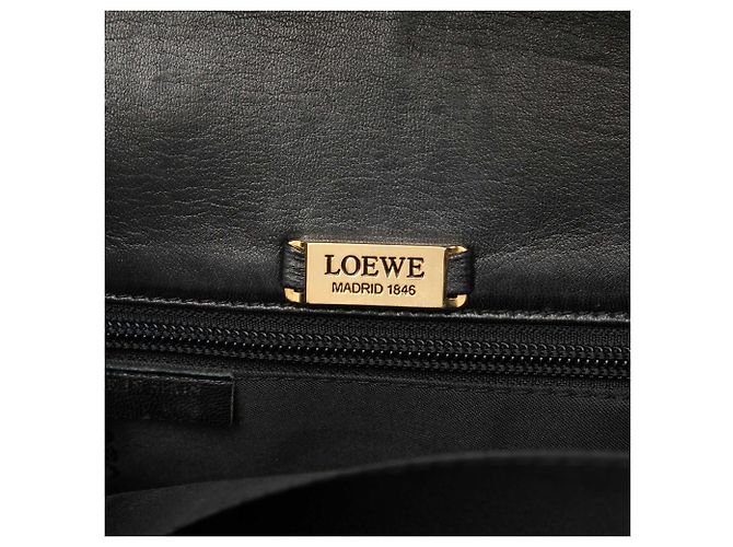 Borsa a tracolla con patta Anagram in pelle nera LOEWE Nero - vista 5