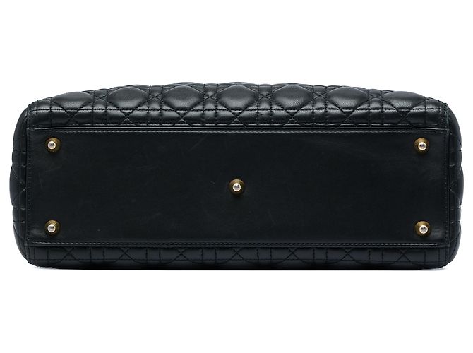 Autre Marque Dior Black Large Lambskin Cannage Lady Dior Nero - vista 3