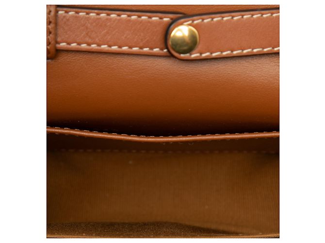 Céline Celine Brown Mini Triomphe Coated Canvas Claude Crossbody Marrone Marrone scuro - vista 4
