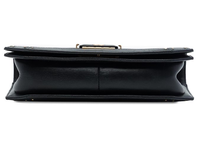 Chanel Black Medium Quilted Calfskin Octagon CC Clasp Flap Nero - vista 3