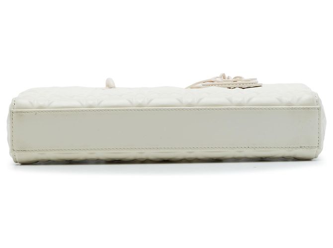 Autre Marque Dior White Medium Calfskin Cannage Diamond Lady D Joy Bianco - vista 3