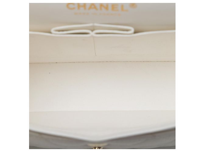 Chanel White Small Classic Caviar Double Flap Bianco Bianco sporco - vista 4