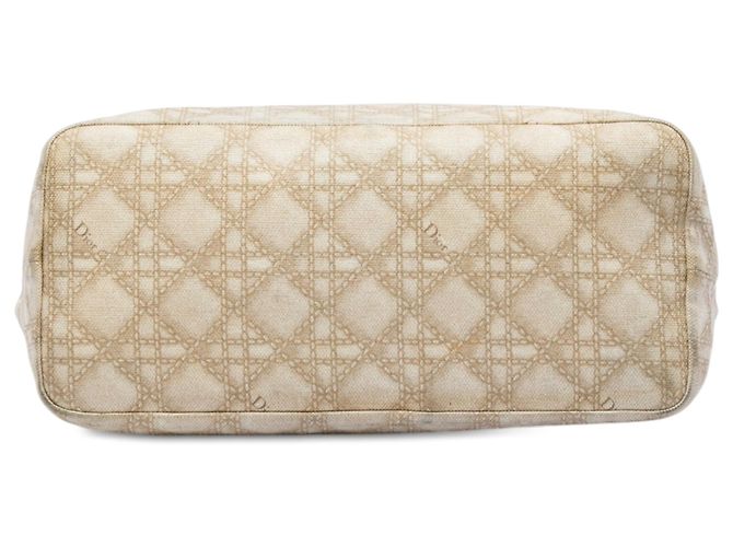 Autre Marque Dior Cherie Shopper Tote Large aus beigem Canvas mit Cannage-Print - Ansicht 3