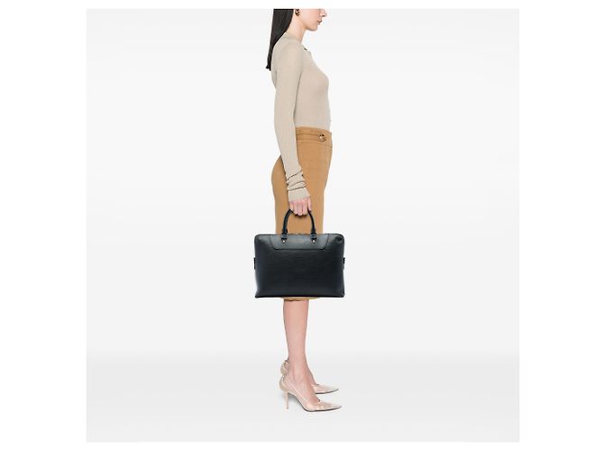 Louis Vuitton Black Epi Porte Documents Jour Schwarz - Ansicht 5