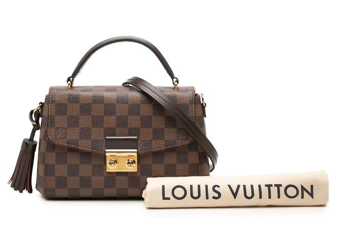 Louis Vuitton Brown Damier Ebene Croisette Marrone - vista 8