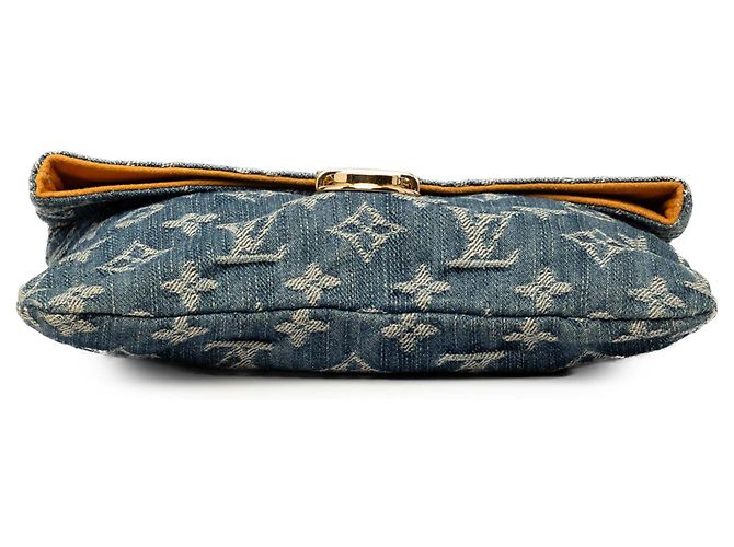 Louis Vuitton Blue Monogram Denim Pochette Plate Blau - Ansicht 3