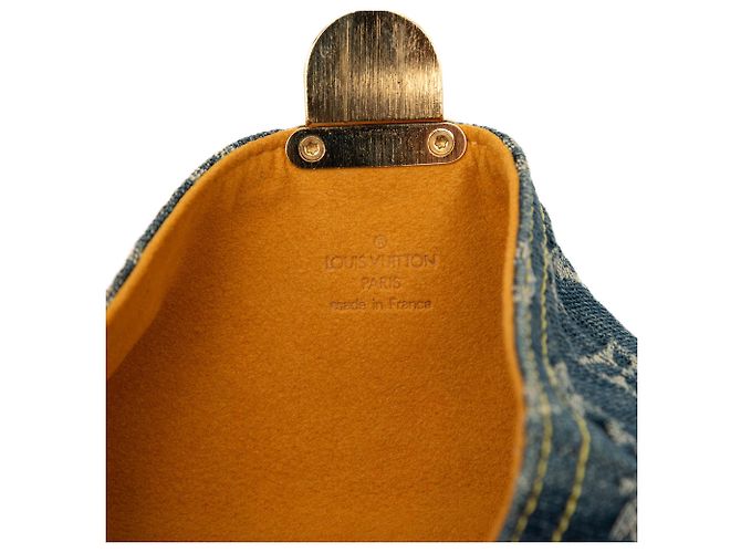 Louis Vuitton Blue Monogram Denim Pochette Plate Blau - Ansicht 5