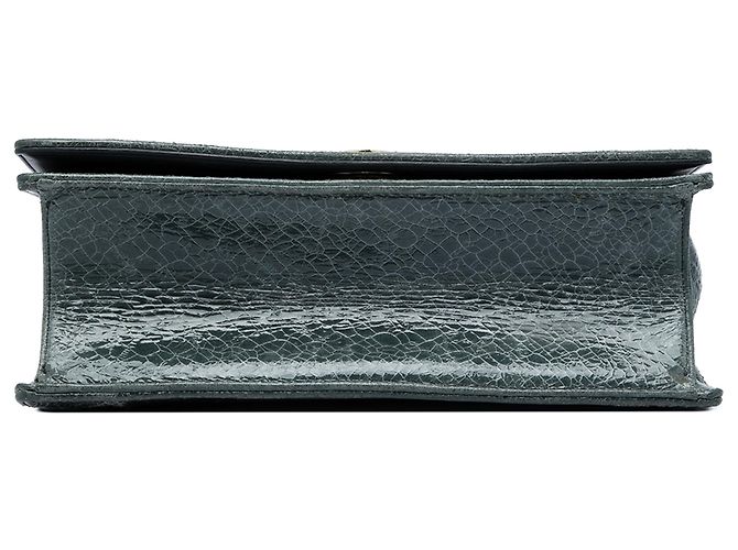 Autre Marque Dior Gray Medium Crackled Deerskin Diorama Flap Marrone Grigio antracite - vista 3