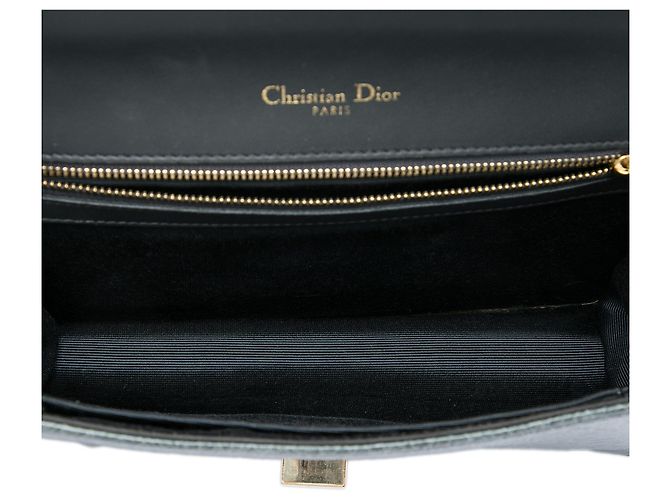 Autre Marque Dior Gray Medium Crackled Deerskin Diorama Flap Marrone Grigio antracite - vista 4