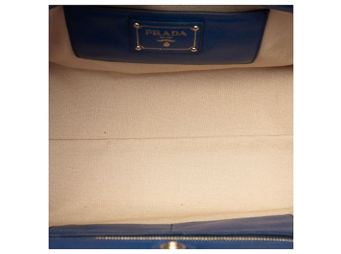 Bolsa Satchel Prada em Canapa com acabamento em couro Saffiano bege - vista 4