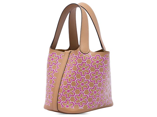 Hermès Brown Micro Swift Lucky Daisy Picotin Lock 14 Marrone - vista 2