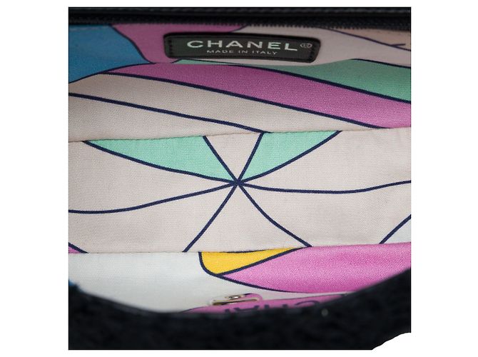 Chanel Black Medium Quilted Terry Cloth Coco Beach Flap Schwarz - Ansicht 4