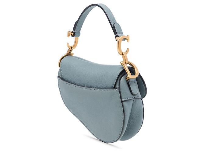 Autre Marque Borsa Saddle Dior in micro pelle di capra blu Blu chiaro - vista 2