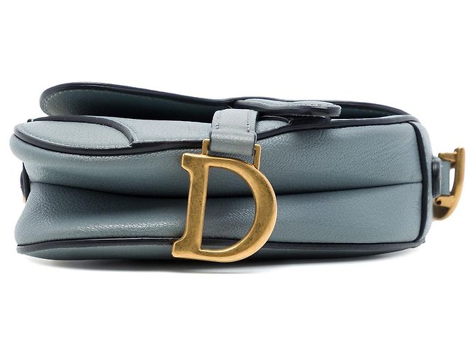 Autre Marque Borsa Saddle Dior in micro pelle di capra blu Blu chiaro - vista 3