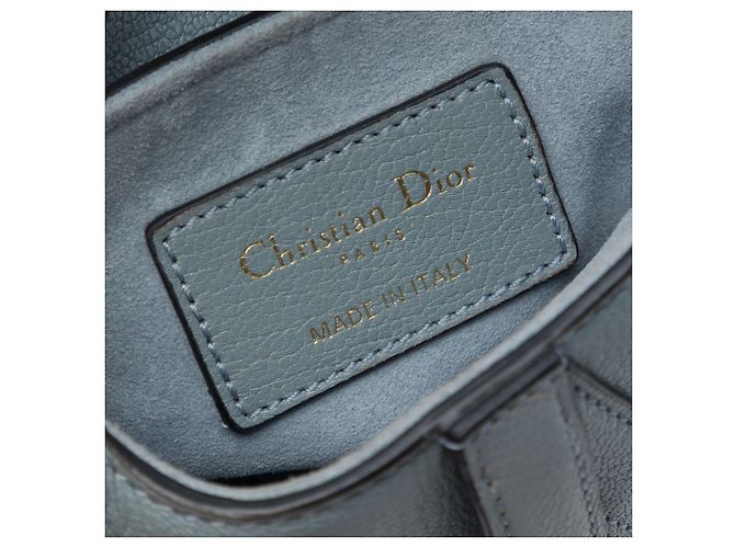Autre Marque Borsa Saddle Dior in micro pelle di capra blu Blu chiaro - vista 5