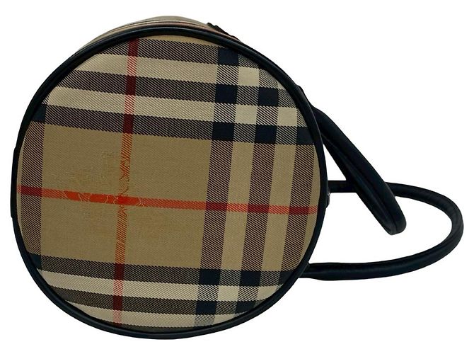 Borsa Boston Burberry Beige Haymarket Check Canvas - vista 8
