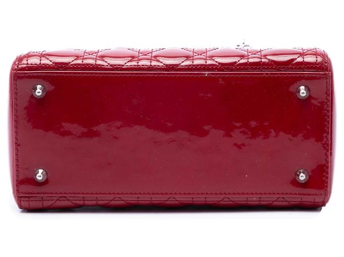 Dior Red Medium Patent Cannage Lady Dior - vista 3