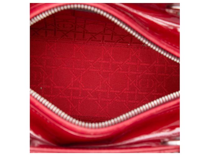 Dior Red Medium Patent Cannage Lady Dior - vista 4
