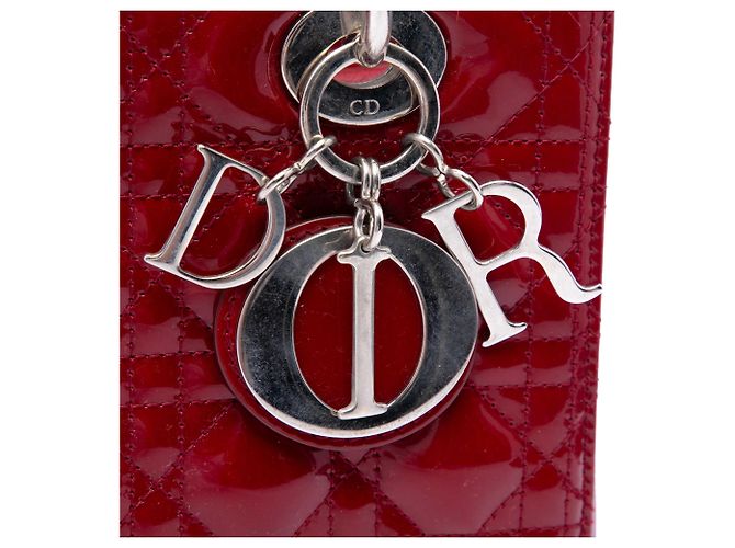 Dior Red Medium Patent Cannage Lady Dior - vista 5