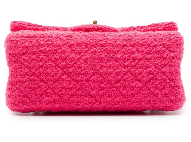 Chanel Mini Reissue 2.55 Single Flap 224 in tweed matelassé rosa - vista 3