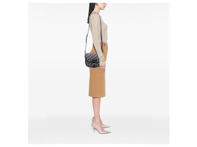 Autre Marque Borsa a tracolla Bobby Dior Blue Medium Oblique Canvas Blu navy - vista 6