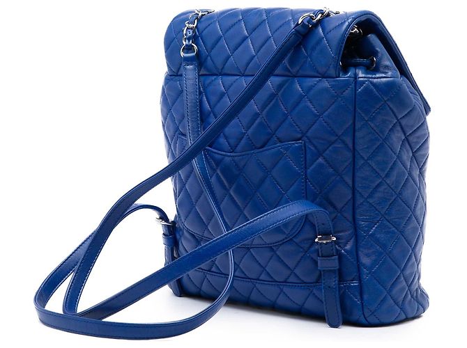 Zaino Chanel Blue Large Quilted Lambskin Urban Spirit - vista 2