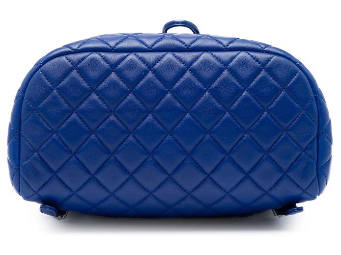Zaino Chanel Blue Large Quilted Lambskin Urban Spirit - vista 3