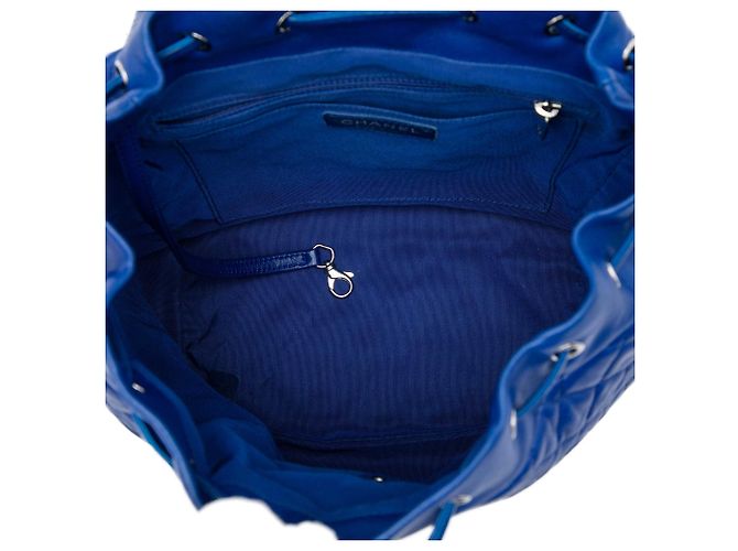 Zaino Chanel Blue Large Quilted Lambskin Urban Spirit - vista 4