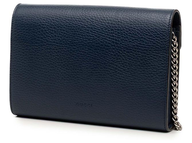 Portafoglio Dionysus con catena Gucci in pelle di vitello blu Blu navy - vista 2