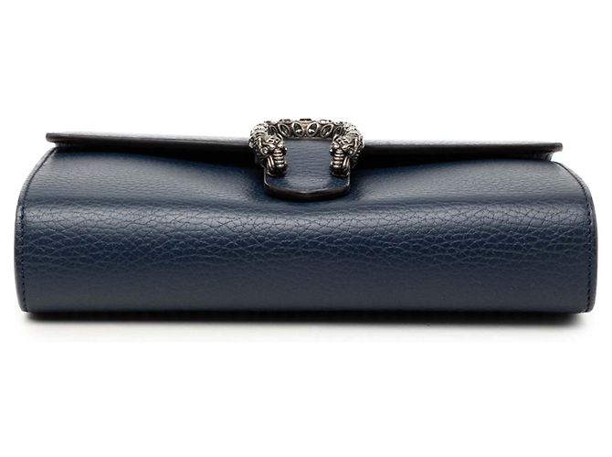 Portafoglio Dionysus con catena Gucci in pelle di vitello blu Blu navy - vista 3