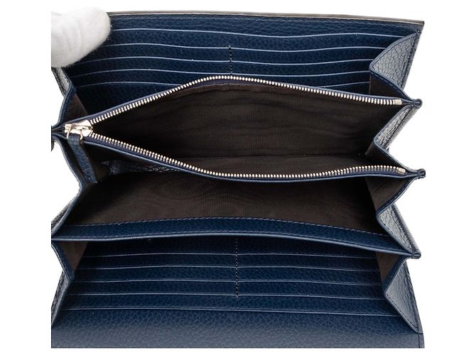 Portafoglio Dionysus con catena Gucci in pelle di vitello blu Blu navy - vista 4
