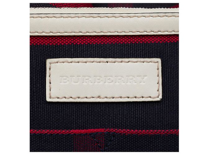 Burberry Ashby Bucket Bag aus Mega Check Canvas in Blau, Größe Medium - Ansicht 5