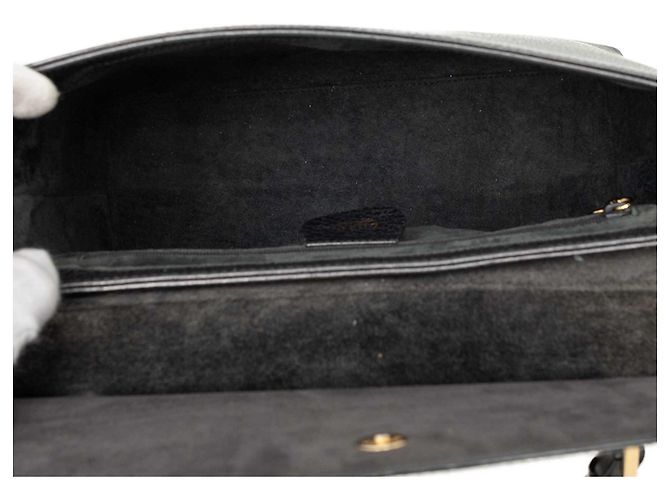 Bamboo Borsa Gucci a manico superiore con patta in pelle di vitello grigia e bambù Marrone Grigio antracite - vista 4