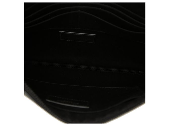 Autre Marque Custodia per iPad Saint Laurent in pelle goffrata effetto coccodrillo nera con monogramma Nero - vista 4