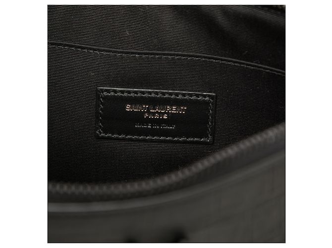 Autre Marque Custodia per iPad Saint Laurent in pelle goffrata effetto coccodrillo nera con monogramma Nero - vista 5