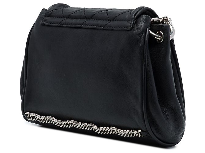 Chanel Black CC Quilted Lambskin Bijoux Chain Accordion Flap Nero - vista 2