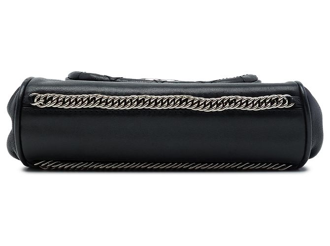 Chanel Black CC Quilted Lambskin Bijoux Chain Accordion Flap Nero - vista 3