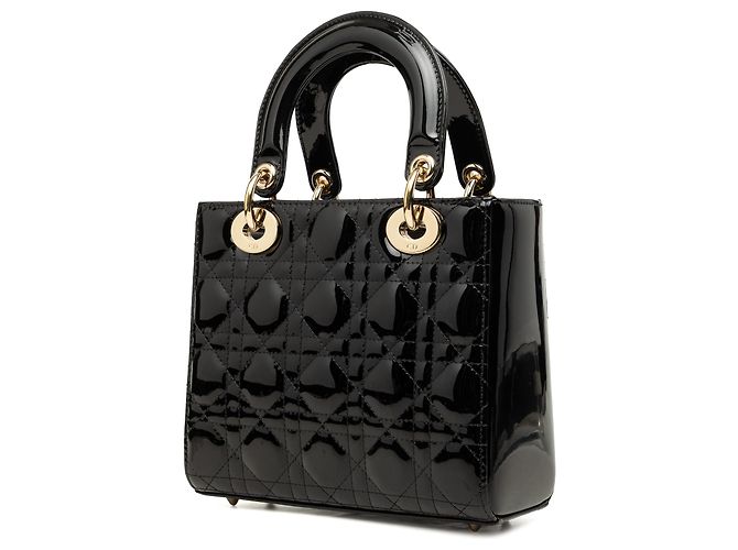 Autre Marque Dior Black Small Patent Cannage Lady Dior Nero - vista 2