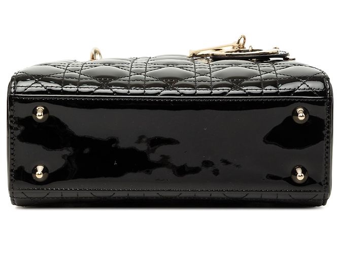 Autre Marque Dior Black Small Patent Cannage Lady Dior Nero - vista 3