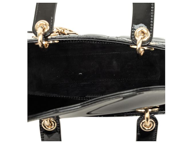 Autre Marque Dior Black Small Patent Cannage Lady Dior Nero - vista 4