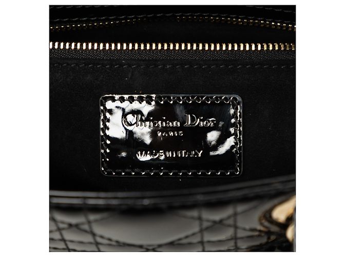 Autre Marque Dior Black Small Patent Cannage Lady Dior Nero - vista 5