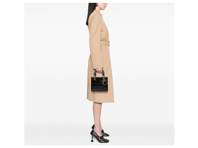 Autre Marque Dior Black Small Patent Cannage Lady Dior Nero - vista 6
