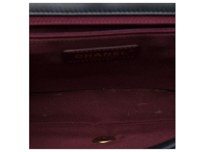 Chanel Black Paris Rome Quilted Lambskin Gold Bar Flap Nero - vista 4