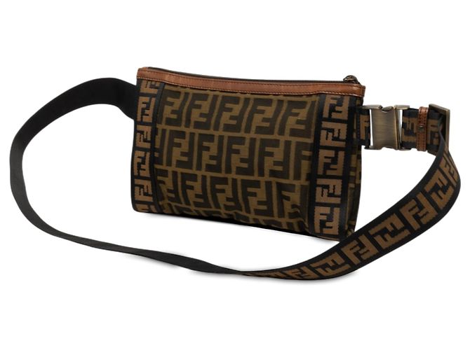 Fendi Gürteltasche aus braunem Zucca Canvas - Ansicht 2