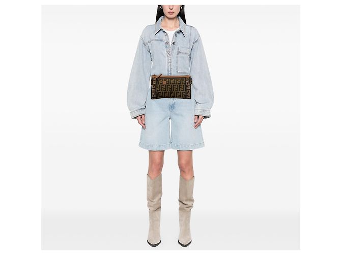 Fendi Gürteltasche aus braunem Zucca Canvas - Ansicht 6
