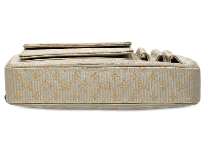 Louis Vuitton Silver Monogram Mini Lin Shine McKenna Argento - vista 3