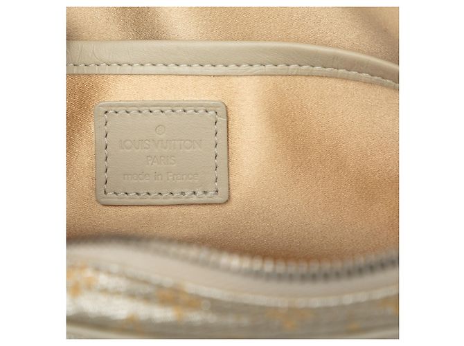 Louis Vuitton Silver Monogram Mini Lin Shine McKenna Argento - vista 5